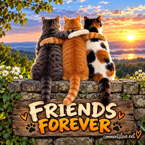 Bff Cats Hugging